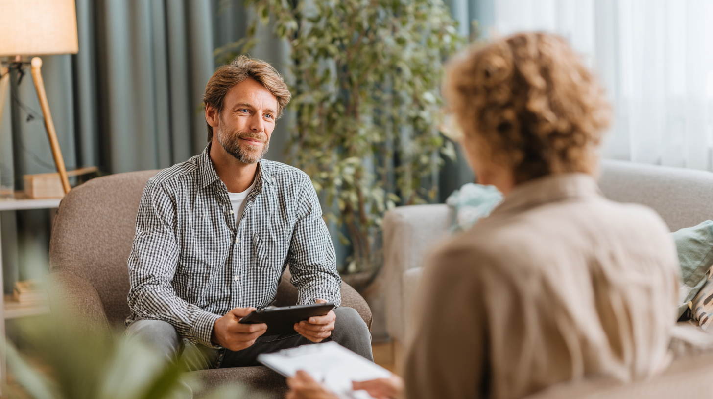 Psykolog og pasient i samtale